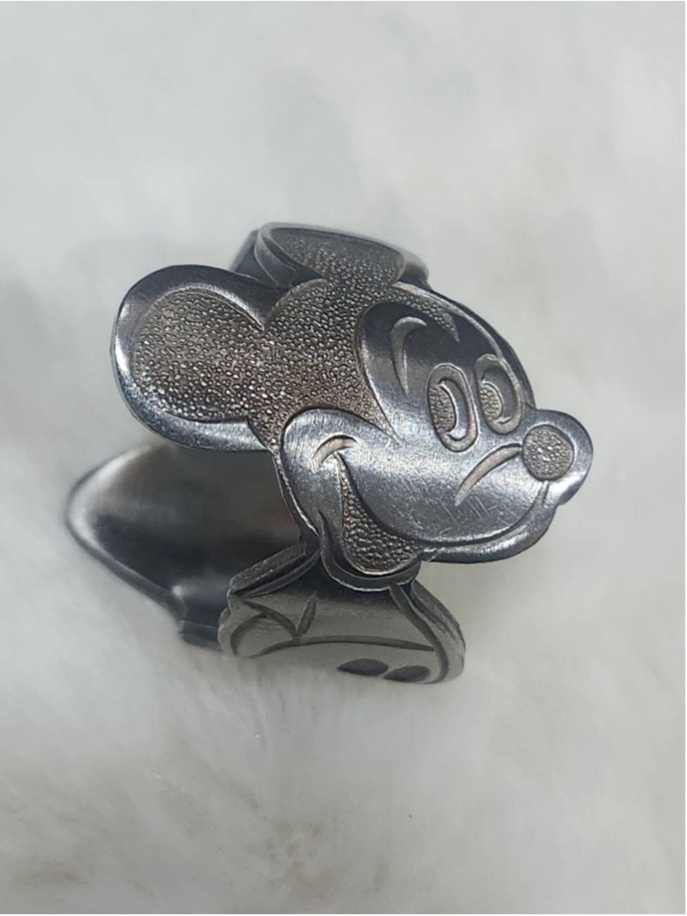 Mickey Mouse Stainless Steel ring size 10 Cartoon Character Silverwear Jewelry
